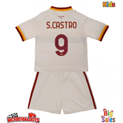 AS Roma Santiago Castro #9 Replica Away Stadium Kit for Kids 2026-27 Short Sleeve (+ pants)